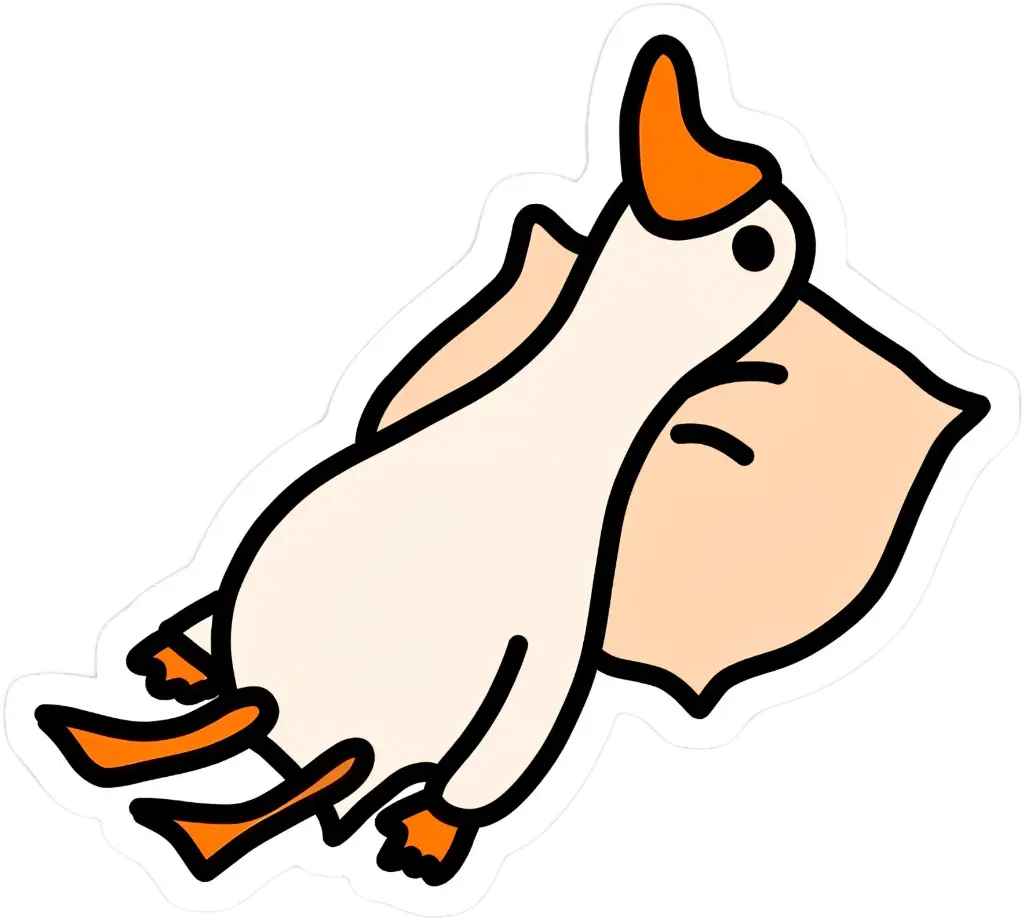 Duck staring sticker