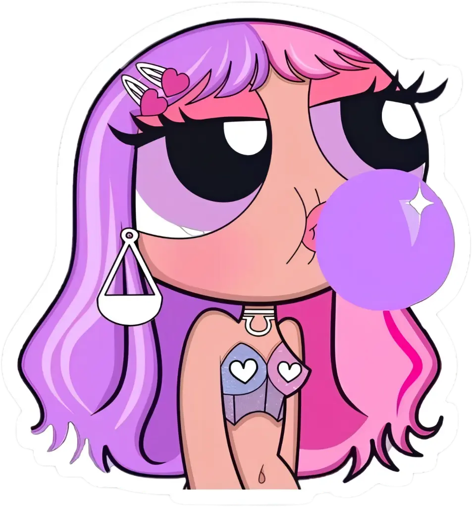 Power girl gum sticker