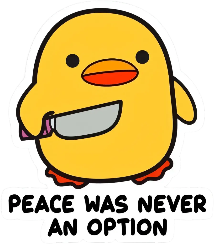 Peace was never an option sticker