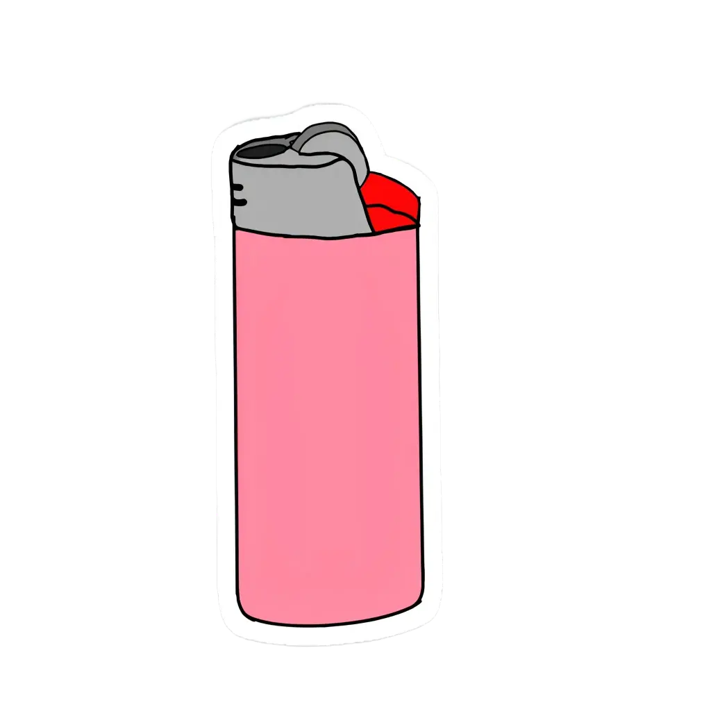 Pink lighter sticker