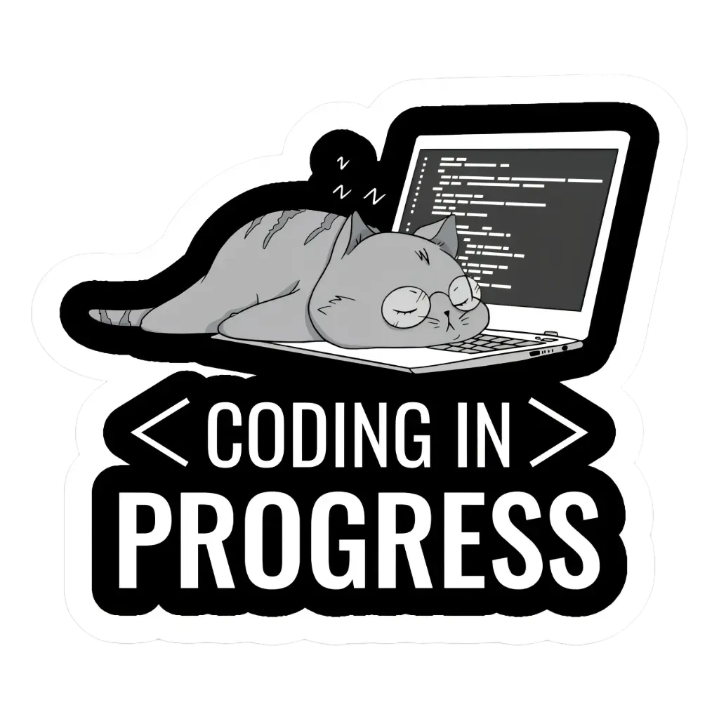 coding in progress sticker