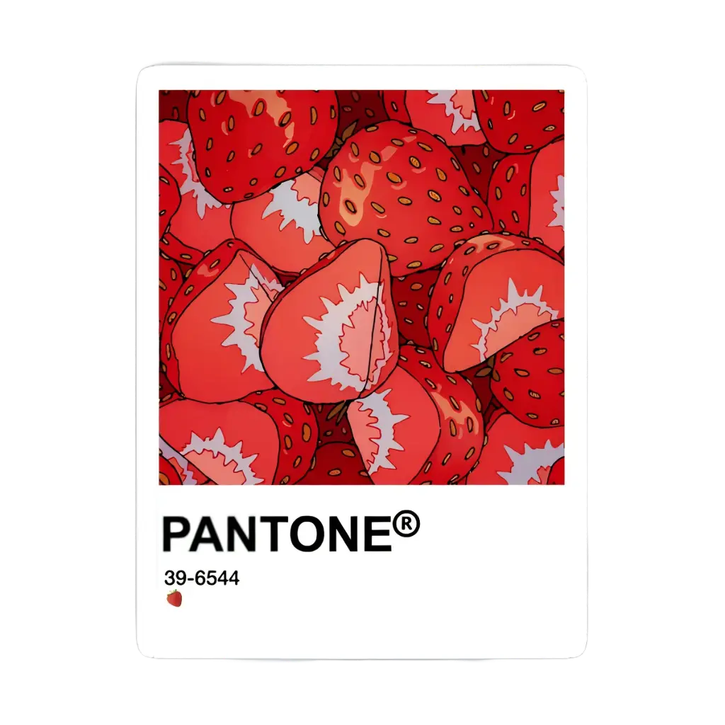 strawberry pantone sticker