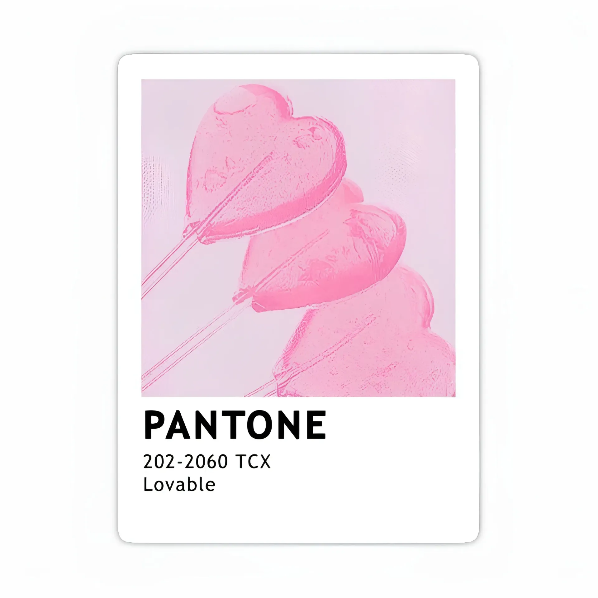 Pantone Pink hearts Sticker