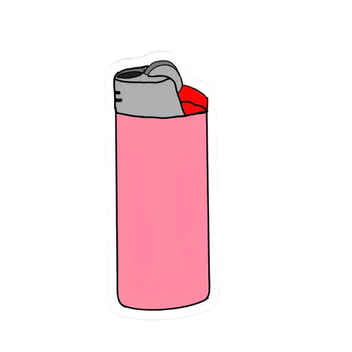 Pink lighter sticker