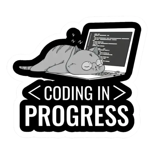 coding in progress sticker