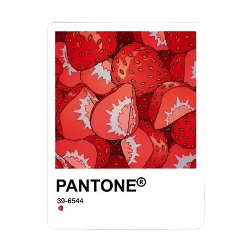 strawberry pantone sticker