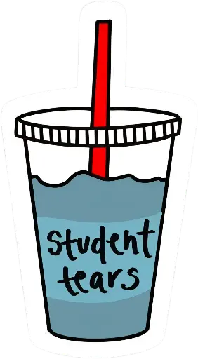 Student tears sticker